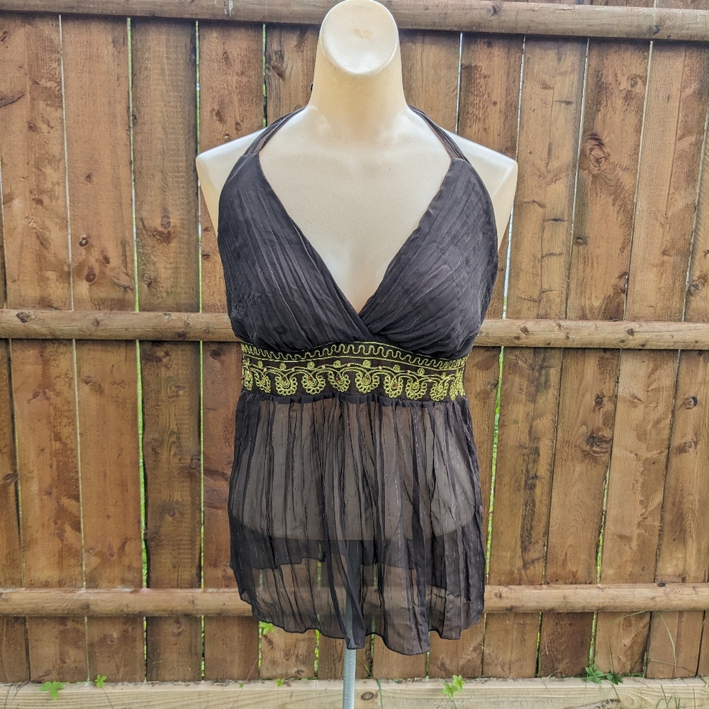 Heart Soul Brown and Gold Tank Top